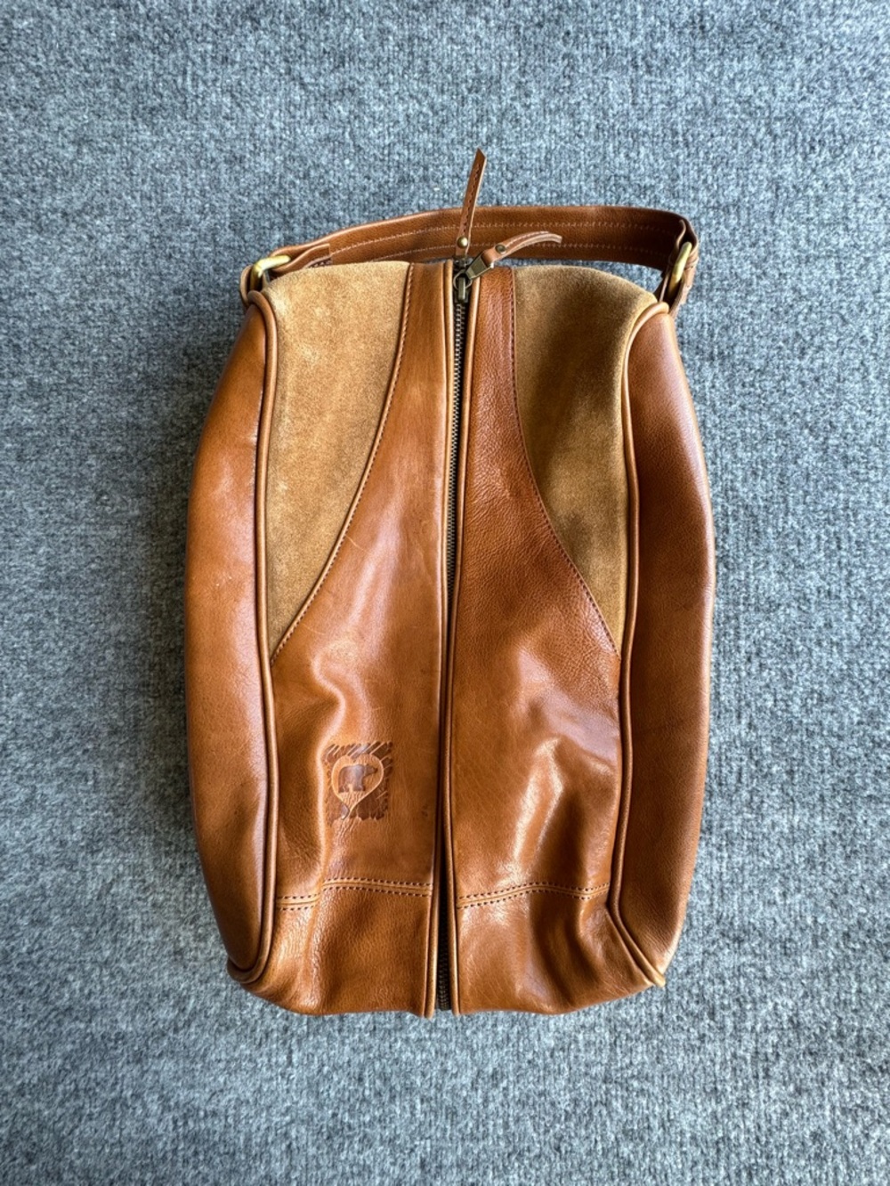 FH Wadsworth Jack Nicklaus Leather Golf Shoe Bag Tan